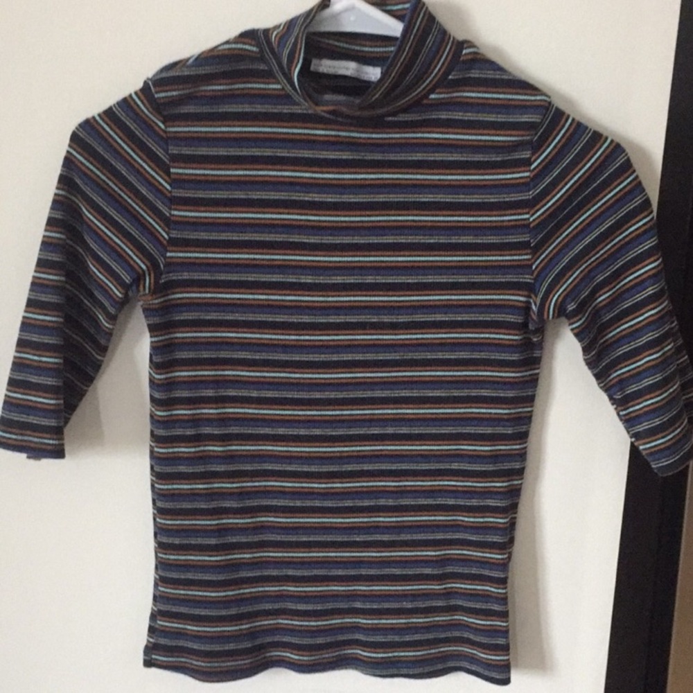 Zara mock neck stripe top